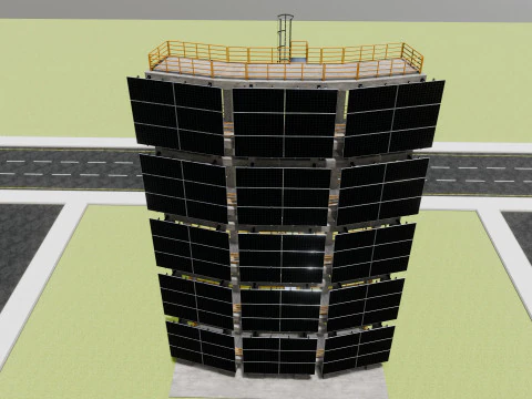 Solar Concrete Tower Type-2 3D Model