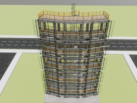 Solar Concrete Tower Type-2 3D 模型