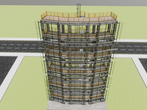 Solar Concrete Tower Type-2 3D Model