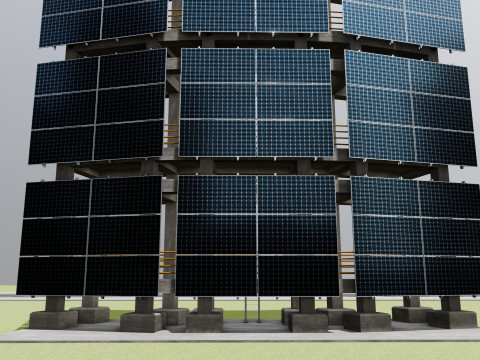 Solar Concrete Tower Type-2 3D 模型