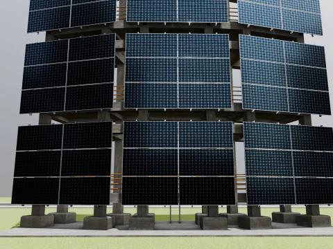 Solar Concrete Tower Type-2 3D Model