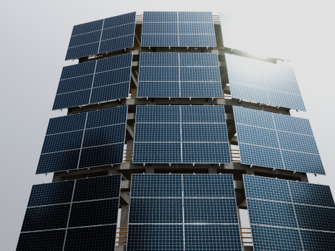 Solar Concrete Tower Type-2 3D 模型