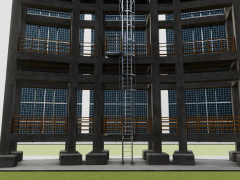 Solar Concrete Tower Type-2 3D Model