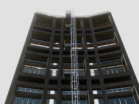 Solar Concrete Tower Type-2 3D Model