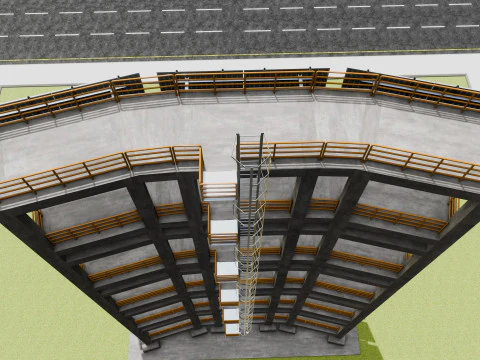 Solar Concrete Tower Type-2 3D Model