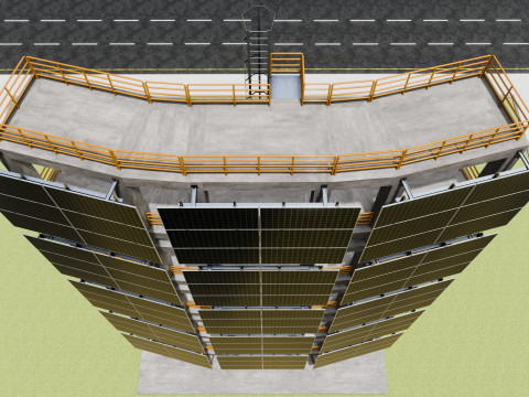 Solar Concrete Tower Type-2 3D 模型