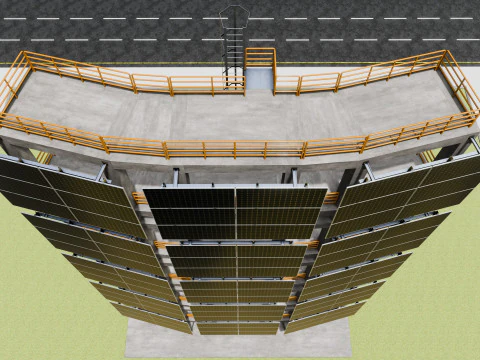 Solar Concrete Tower Type-2 3D Model