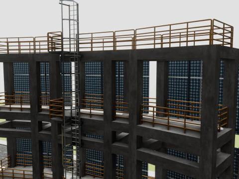 Solar Concrete Tower Type-2 3D Model