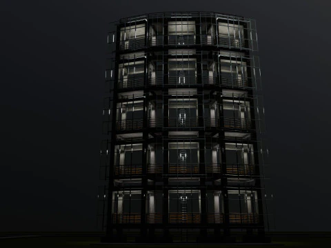 Solar Concrete Tower Type-2 3D Model