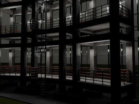 Solar Concrete Tower Type-2 3D Model