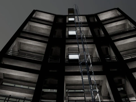 Solar Concrete Tower Type-2 3D Model