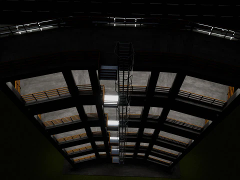 Solar Concrete Tower Type-2 3D Model