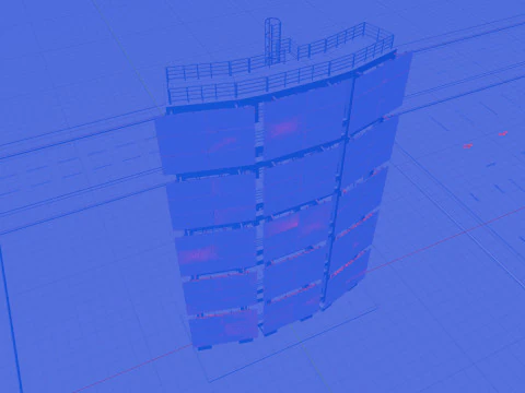 Solar Concrete Tower Type-2 3D Model