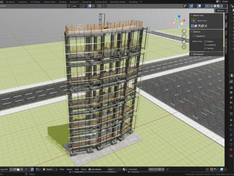 Solar Concrete Tower Type-2 3D Model