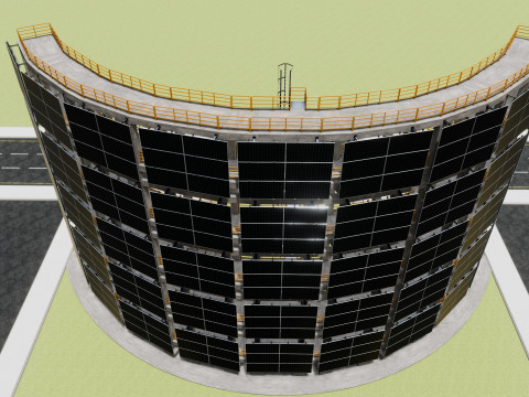 Solar Concrete Tower Type-3 3D Model