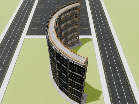 Solar Concrete Tower Type-3 3D Model