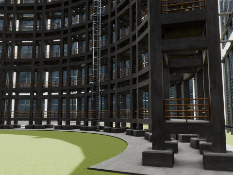 Solar Concrete Tower Type-3 3D Model