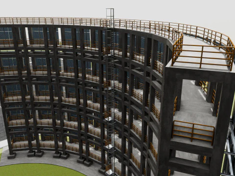 Solar Concrete Tower Type-3 3D Model