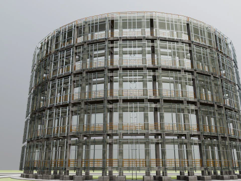Solar Concrete Tower Type-3 3D Model