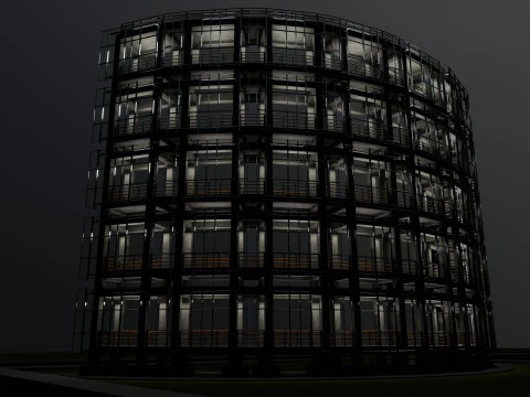 Solar Concrete Tower Type-3 3D Model