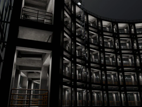Solar Concrete Tower Type-3 3D Model