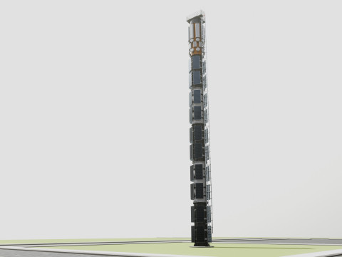 GSM and Solar Tower 3D Model
