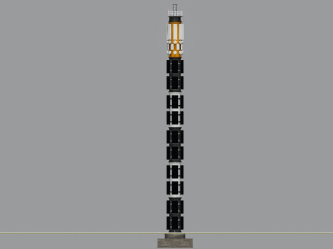 GSM and Solar Tower 3D Model