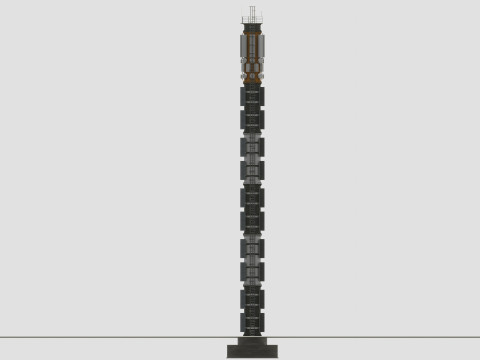 GSM and Solar Tower 3D Model