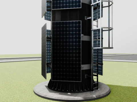 GSM and Solar Tower 3D Model