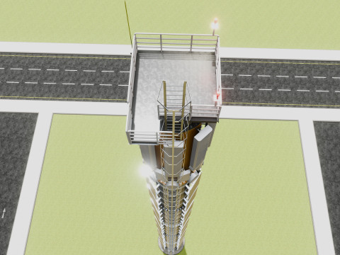 GSM and Solar Tower 3D Model