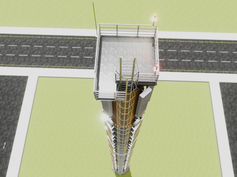 GSM and Solar Tower 3D Model