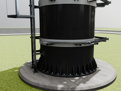GSM and Solar Tower 3D Model