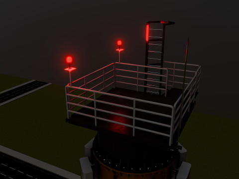 GSM and Solar Tower 3D Model