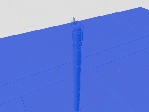 GSM and Solar Tower 3D Model