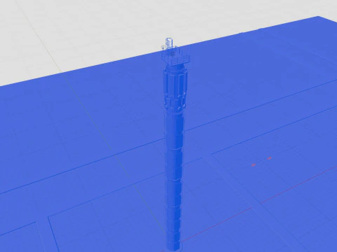GSM and Solar Tower 3D Model