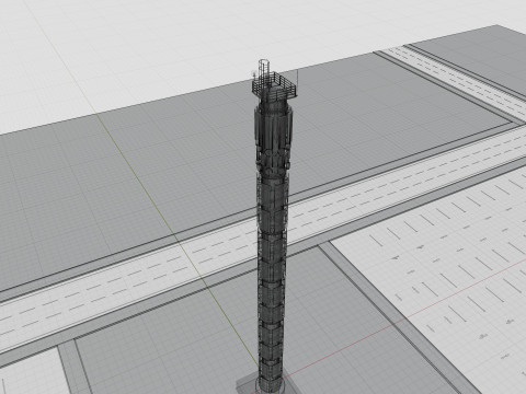 GSM and Solar Tower 3D Model