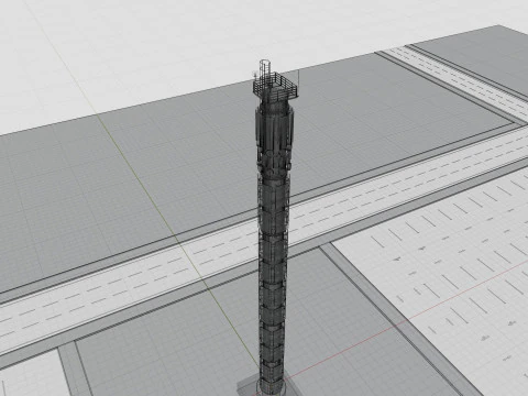 GSM and Solar Tower 3D Model