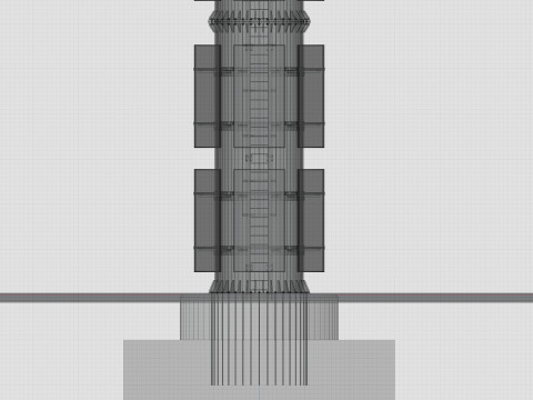 GSM and Solar Tower 3D Model