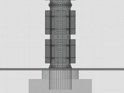GSM and Solar Tower 3D Model