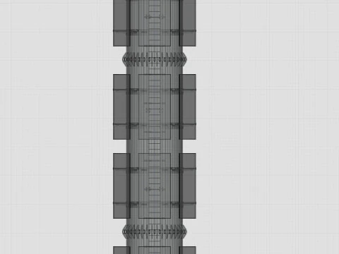 GSM and Solar Tower 3D Model