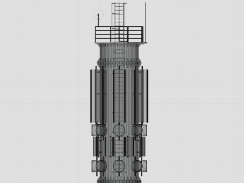 GSM and Solar Tower 3D Model