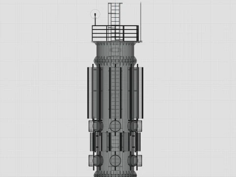 GSM and Solar Tower 3D Model