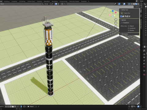 GSM and Solar Tower 3D Model