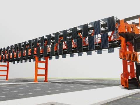 Solar Pedestrian Overpass 3D Model