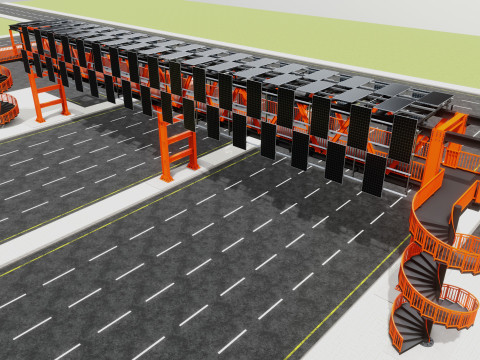 Solar Pedestrian Overpass 3D Model