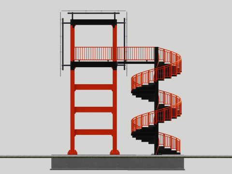 Solar Pedestrian Overpass 3D Model