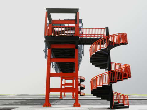 Solar Pedestrian Overpass 3D Model