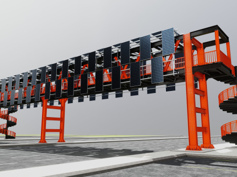Solar Pedestrian Overpass 3D Model