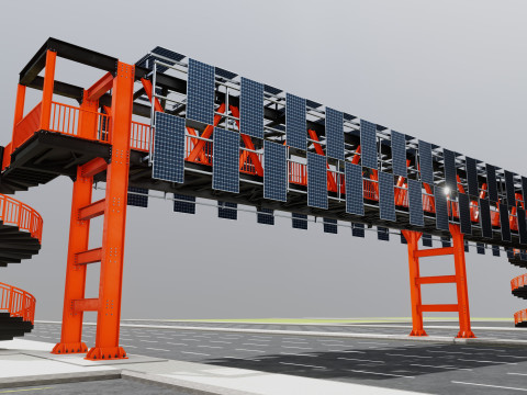 Solar Pedestrian Overpass 3D Model