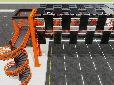 Solar Pedestrian Overpass 3D Model